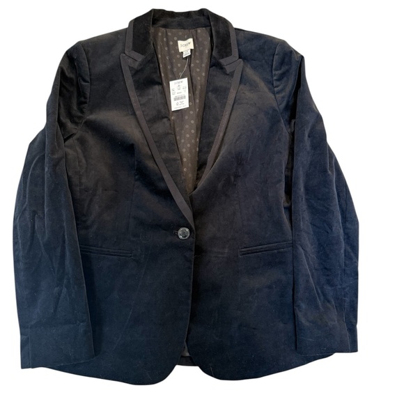 J. Crew Jackets & Blazers - J crew womens black velvet blazer NWT 10